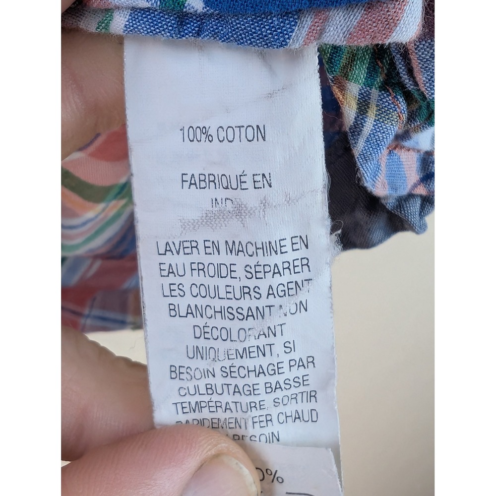LL Bean Mens Slightly Fitted Plaid Short Sleeve Button Down Shirt Medium 288683 - Picture 5 of 6